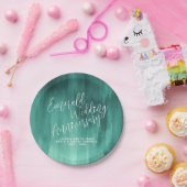 エメラルド結婚のアニバーサリーグリーンモダンアート ペーパープレート (パーティー)