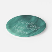 エメラルド結婚のアニバーサリーグリーンモダンアート ペーパープレート (アングル)