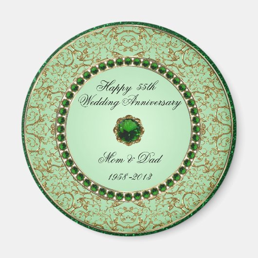 エメラルド結婚のアニバーサリーマグネット マグネット (正面)