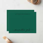 エメラルド結婚のスクリプスタイリッシュトミニマエレガントリスト ノートカード (正面/裏面インサイチュ)