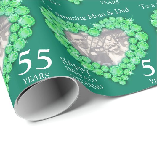 エメラルド結婚の記念写真ラップ ラッピングペーパー (ロールコーナー)