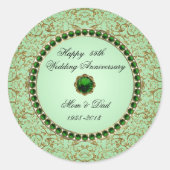 エメラルド結婚の記念日ステッカー ラウンドシール (正面)