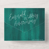 エメラルド結婚の55番目の写真QRコードオプションRSVP オールインワン招待状 (裏面)