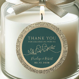 エメラルド結婚グリーンありがとう ラウンドシール