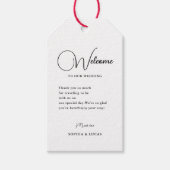 エメラルド結婚グリーンのウェルカムギフトラベル ギフトタグ (正面)