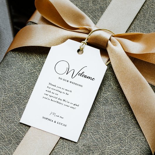 エメラルド結婚グリーンのウェルカムギフトラベル ギフトタグ