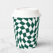 エメラルド結婚グリーンのコレクシ市松模様にョン 紙コップ (左)