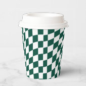 エメラルド結婚グリーンのコレクシ市松模様にョン 紙コップ (右)
