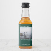 エメラルド結婚グリーンのフォトラブ&ミ感謝していニオ リキュールボトルラベル (正面)