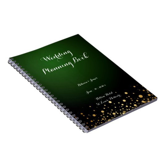 エメラルド結婚グリーンの企画ゲストブック ノートブック (右側)
