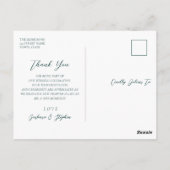 エメラルド結婚グリーンの感謝はがき ポストカード (裏面)