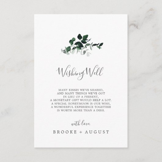 エメラルド結婚グリーンの願い井戸カード エンクロージャーカード (正面)