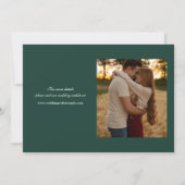 エメラルド結婚グリーンの2枚の写エレガント真 セーブザデート (裏面)