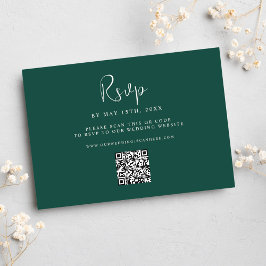 エメラルド結婚グリーンのQRコード 出欠カード