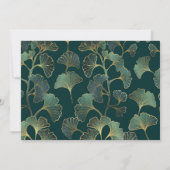 エメラルド結婚グリーンイチョウの緑 セーブザデート (裏面)