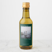 エメラルド結婚グリーンズラブ&感謝してい写真ミニ ワインラベル (正面)