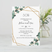 エメラルド結婚グリーンリーの記念日招待状 招待状 (スタンド正面)