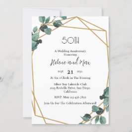 エメラルド結婚グリーンリーの記念日招待状 招待状