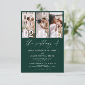 エメラルド結婚グリーン写真結婚の 招待状 (スタンド正面)