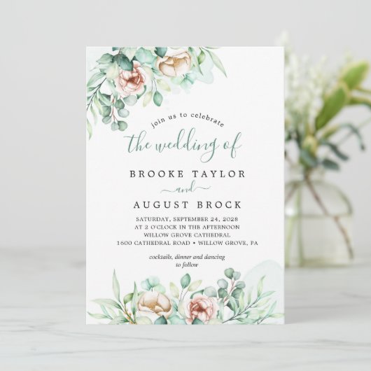 エメラルド結婚グリーン招待状 招待状 (スタンド正面)