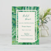 エメラルド結婚グリーン熱帯ブライダルシャワー 招待状 (スタンド正面)