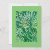エメラルド結婚グリーン熱帯ブライダルシャワー 招待状 (裏面)