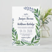 エメラルド結婚グリーン 招待状 (スタンド正面)