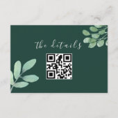 エメラルド結婚グリーンQRコード エンクロージャーカード (正面)