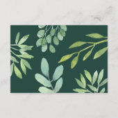 エメラルド結婚グリーンQRコード エンクロージャーカード (裏面)