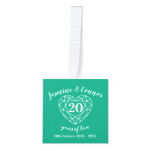 エメラルド結婚20周年記念写真カスタムキューブ キューブオーナメント (正面)