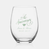 エメラルド結婚20周年記念 ステムなしワイングラス (正面)