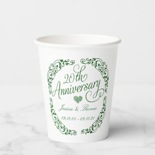 エメラルド結婚20周年記念 紙コップ (裏面)