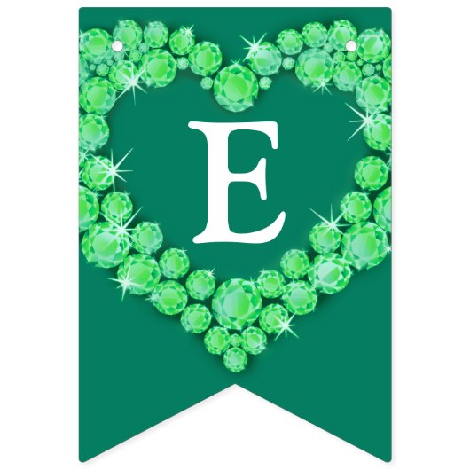 エメラルド結婚55周年記念のカスタム写真 バンティングフラッグ (第1の旗)