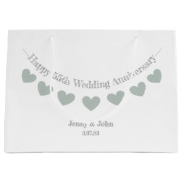 エメラルド結婚55周年記念グリーンハート ラージペーパーバッグ