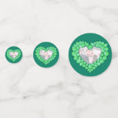 エメラルド結婚55周年記念ハートと写真 コンフェッティ (正面)