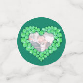 エメラルド結婚55周年記念ハートと写真 コンフェッティ (スモール正面)