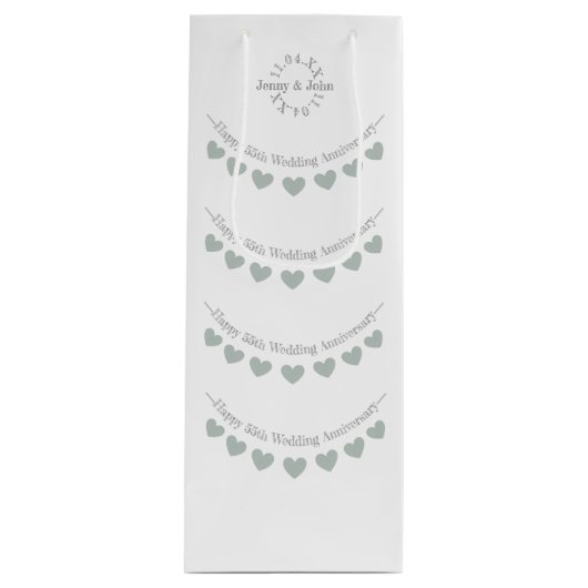 エメラルド結婚55周年記念バント ワインギフトバッグ (正面)