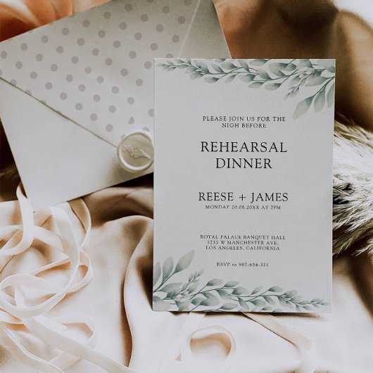 エメラルド結婚・グリーンのリハーサルの夕食夜 招待状
