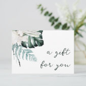 エメラルド緑の白い花のギフト券 (スタンド正面)