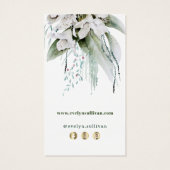 エメラルド緑の白い花のパッケージのインサート (裏面)