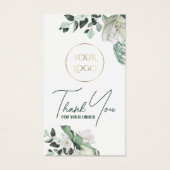 エメラルド緑の白い花のパッケージのインサート (正面)