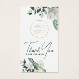 エメラルド緑の白い花のパッケージのインサート