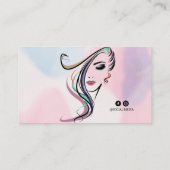 エメラルド美しいパーラーウーマンヘアスタイル 名刺 (裏面)