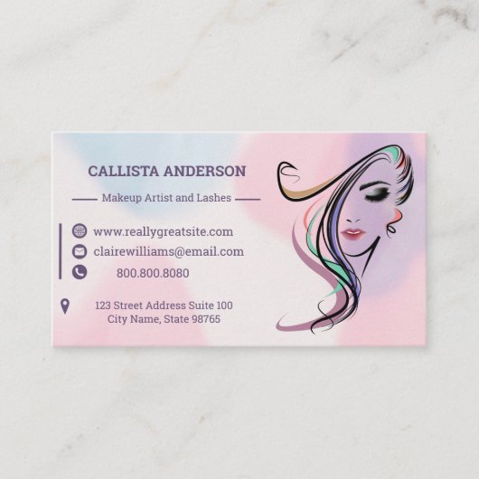 エメラルド美しいパーラーウーマンヘアスタイル 名刺 (正面)