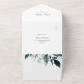 エメラルド葉グリー結婚フレームの全て オールインワン招待状 (外側)