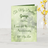 エメラルド記念日の夫グリーティングカード。 カード (黄色い花)