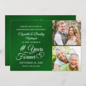 エメラルド記念日ハート YEARS INTO FOREVER 招待状 (正面/裏面)