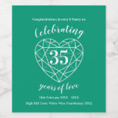 エメラルド記念日35年の愛のワインラベル ワインラベル (シングルラベル)