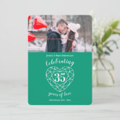 エメラルド記念日 35周年 写真招待状 招待状 (スタンド正面)