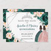 エメラルド赤面フローラツインズキンセアニェラスウィート16 セーブザデート (正面/裏面)